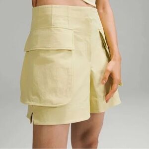 Lululemon Super High Rise Cargo Short 4” Finch Yellow $118